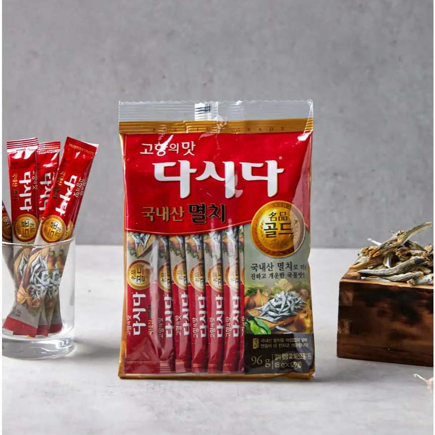 ซีเจ ดาชิดะ ผงปรุงรสปลากะตัก (แอนโชวี่) CJ DASHIDA ANCHOVY SOUP STOCK PREMIUM GRADE 다시다 명품 골드 멸치