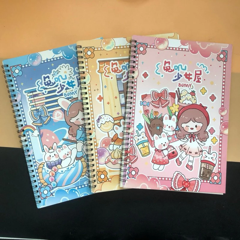 (ยกโหล 12 ชิ้น) No.719 สมุดสันห่วงเล่มใหญ่ ปกลายการ์ตูน คละลาย