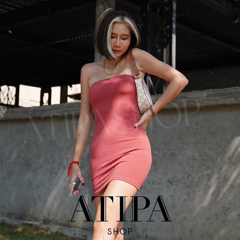 มือสอง - เดรสเกาะอก Atipa shop มีสองสี