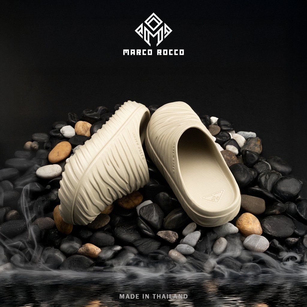 Marco Rocco รองเท้าแตะ รองเท้าหัวโต ขาว 3.5cm พื้นหนา กันลื่น กันน้ำ ทนต่อการสึกหรอ ผู้หญิง เหมาะกับฤดู MR8025
