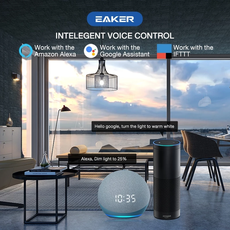 EAKER SL100 หลอดไฟอัจฉริยะ ระบบสั่งการผ่านไวไฟบนสมาร์ทโฟน 10W Smart Light Bulbs LED RGB Lamb มี มอก. thumbnail 5
