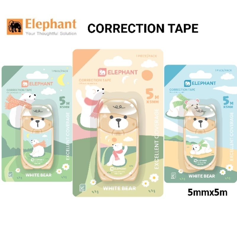 Elephant เทปลบคำผิด รุ่นไวท์ แบร์ 