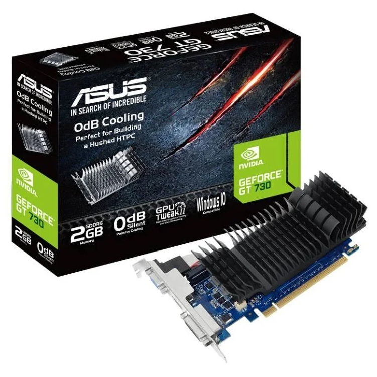 VGA  CARD (การ์ดจอ) ASUS GEFORCE GT 730 2GB GDDR5 (GT730-SL-2GD5-BRK) รับประกัน 3+1ปี