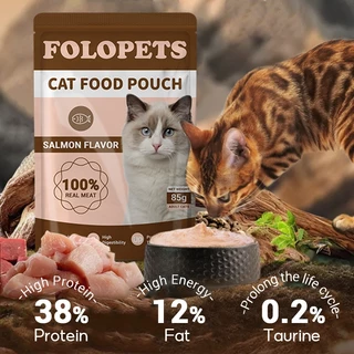 Folopets อาหารเปียกแมว อาหารแมวเปียก แบบซอง 85g 4 รส