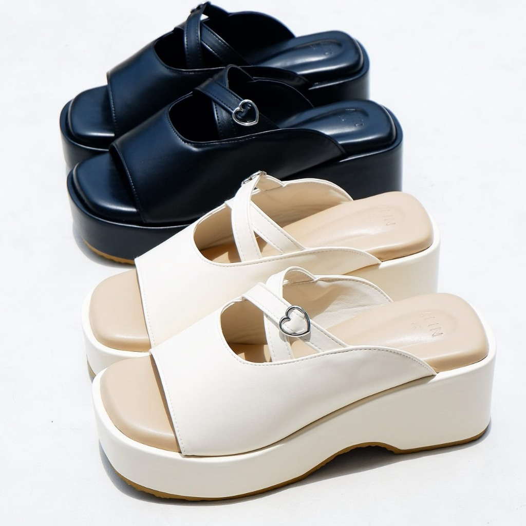 ALIN รองเท้าส้นตึก นิ่มมาก น้ำหนักเบา สูง 2.7 นิ้ว รุ่น รีน่า