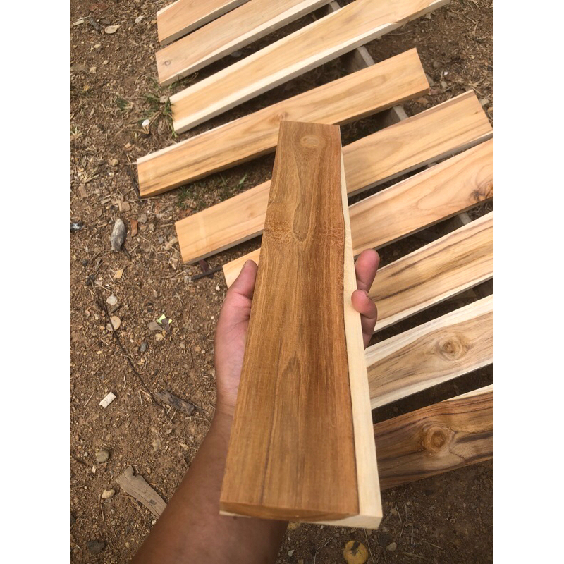ไม้สักขนาด 60*7.5*1.3cm ขัดเรียบร้อย4ด้าน   1 มัดมี10แผ่นไม้สักทองจังหวัดแพร่