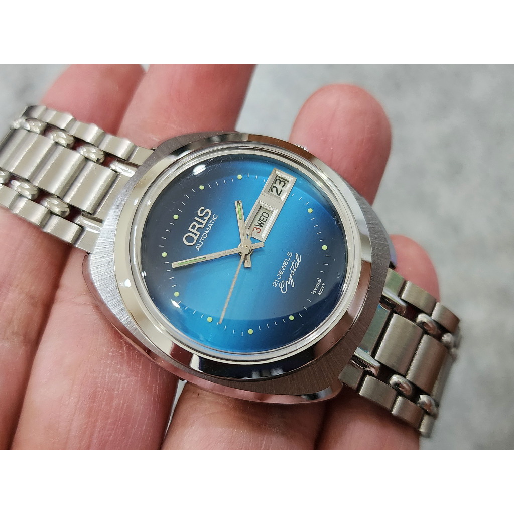 นาฬิกา vintage Oris automatic เรือนสแตนเลส สภาพสวยมาก เดินปกติ