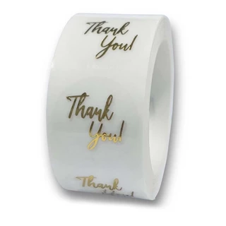 สติ๊กเกอร์ขอบคุณ ตัวใหญ่3.8ซม. สติ๊กเกอร์ติดกล่อง ถุง แก้ว Thankyou Sticker