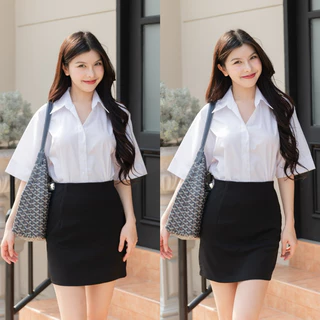 เสื้อนักศึกษาทรงบอยแขนสามเหลี่ยม แขนยาว10นิ้ว เสื้อนักศึกษาแขนสามเหลี่ยม