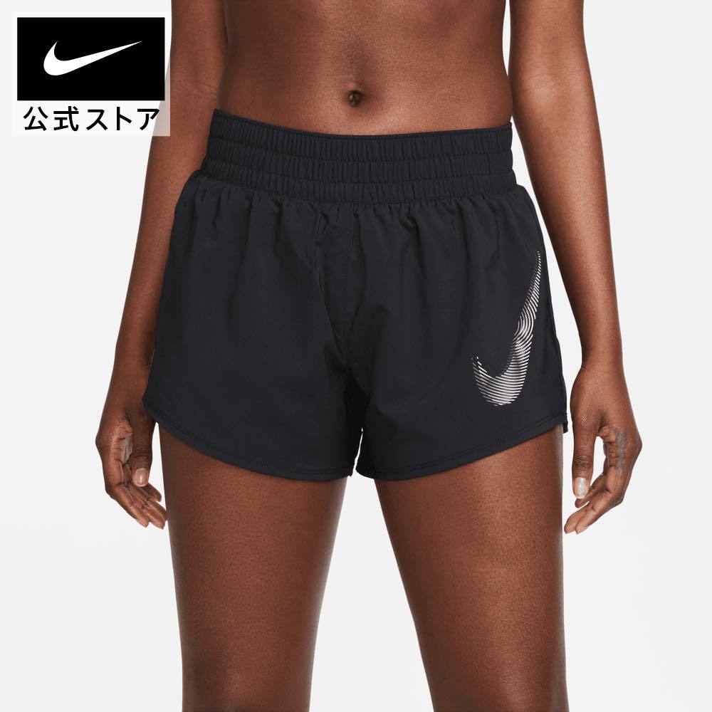 กางเกงวิ่งขาสั้นเอวปานกลางมีซับในผู้หญิง Nike Dri-FIT One Swoosh ของแท้ ป้ายไทย