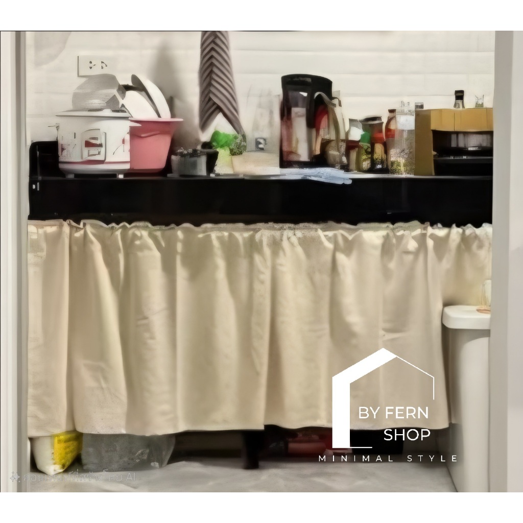 ผ้าม่านผ้าฝ้ายผืนสั้น ม่านเคาน์เตอร์ผืนสั้น มินิมอล งานสั่งทำตามขนาด