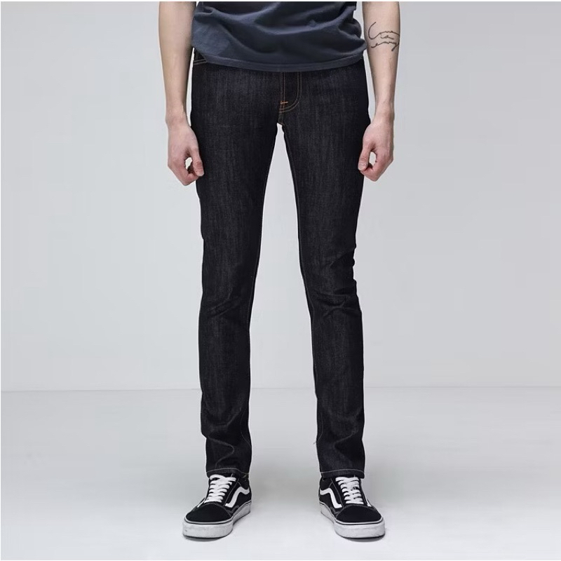 NUDIE JEANS LEAN DEAN DRY ECRU EMBO