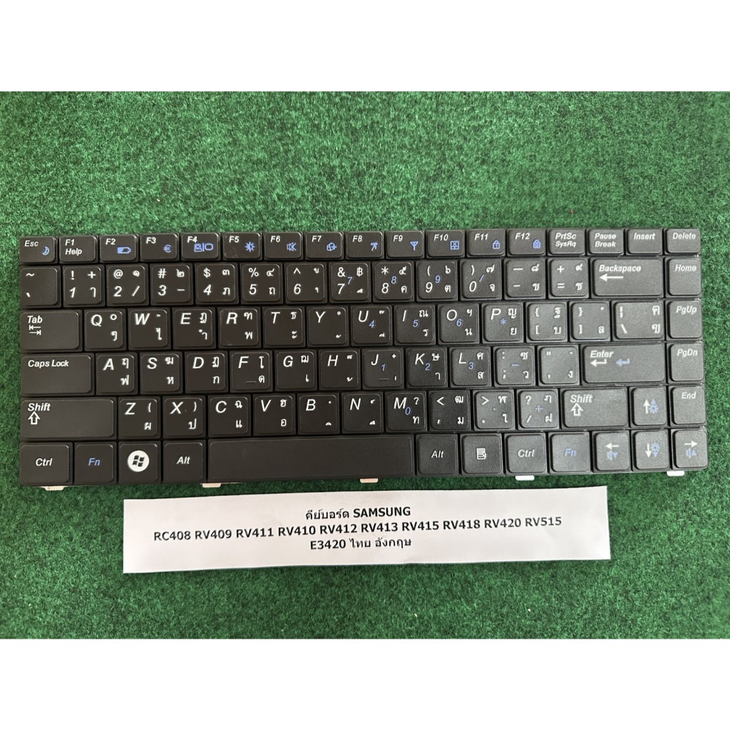 Keyboard Notebook SAMSUNG RC408 RV409 RV411 RV410 RV412 RV413 RV415 RV418 RV420 RV515 E3420 ไทย อังก