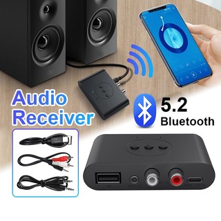 บลูทูธ 5.2 เครื่องรับสัญญาณเสียง Bluetooth 5.2 สเตอริโอเพลงอะแดปเตอร์ไร้สาย สําหรับรถ