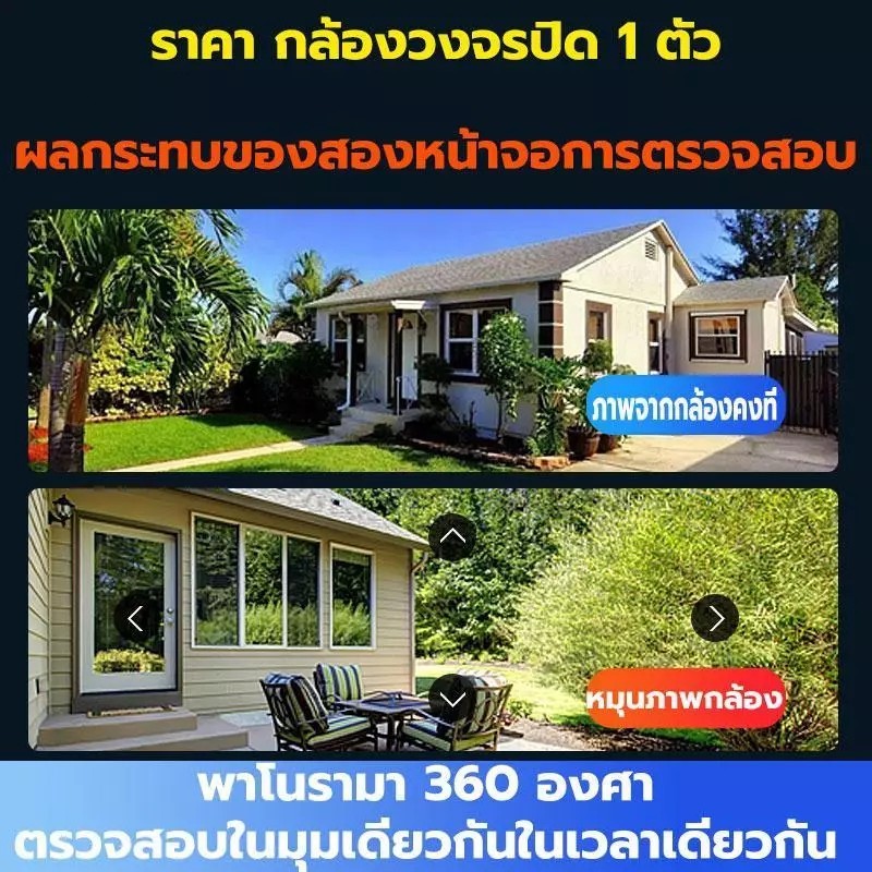 【ซื้อ 1 แถม 1 CCTV】V380 Pro กล้องวงจรปิด หน้าจอคู่ ​5ล้านพิกเซล กันน้ํา AI โมบายแทรคเกอร์  WiFi  กันน้ํา เสียงสองทาง
