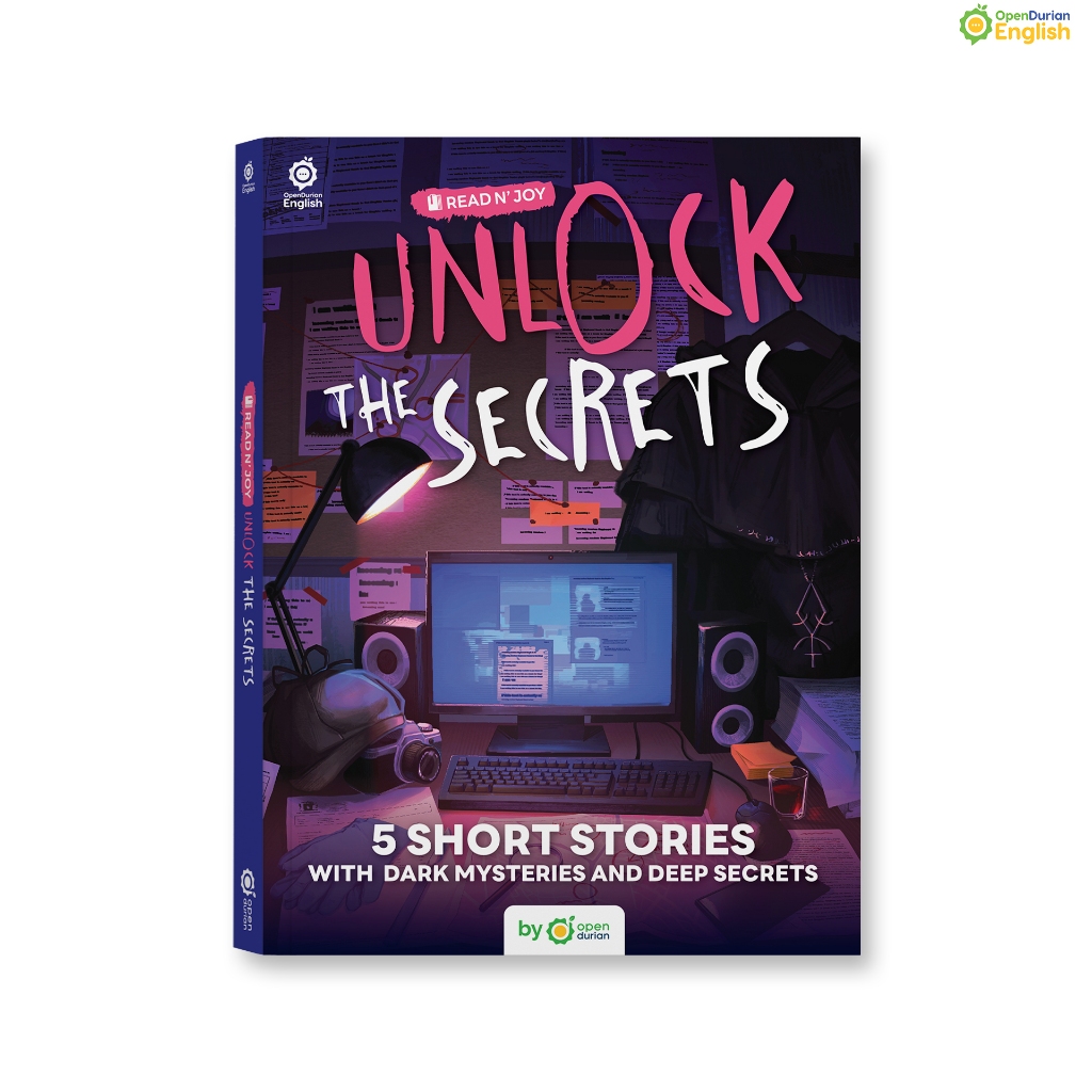 หนังสือ Read N' Joy Unlock the Secrets เรื่องสั้นธีมสืบสวน สอบสวน หนังสือภาษาอังกฤษ by Opendurian OP