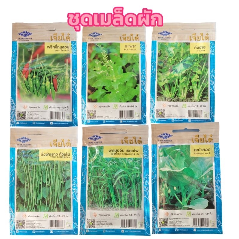 เมล็ดพันธุ์พืชผักสวนครัว ตราเจียไต๋ แบบซอง