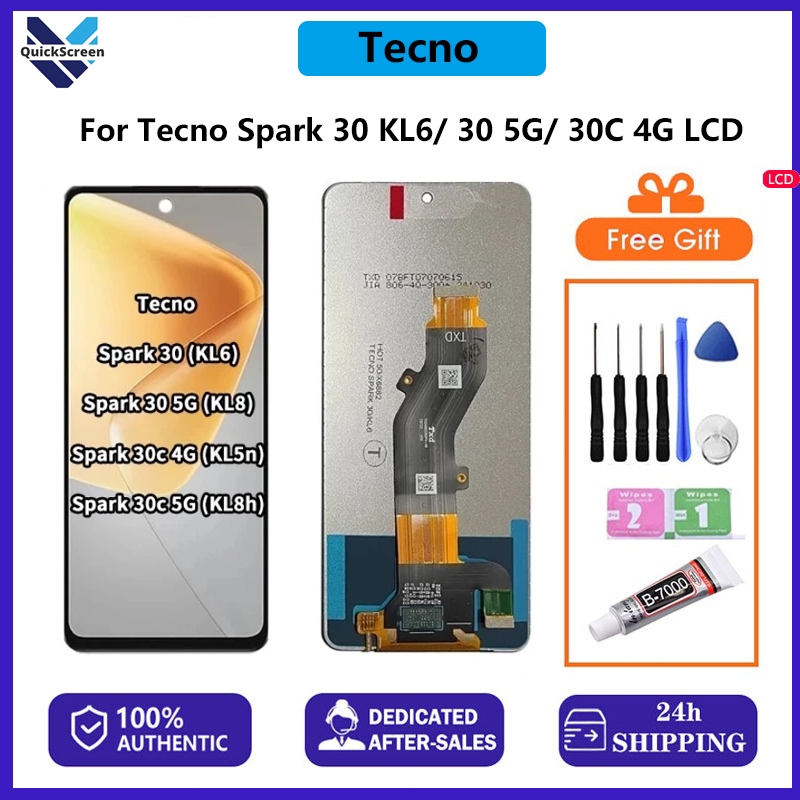 QS จอ LCD แท้สำหรับ Tecno Spark 30 KL6/ Spark 30 5G KL8 / Spark 30C 4G KL5n / 30C 5G KL8H LCD หน้าจอ