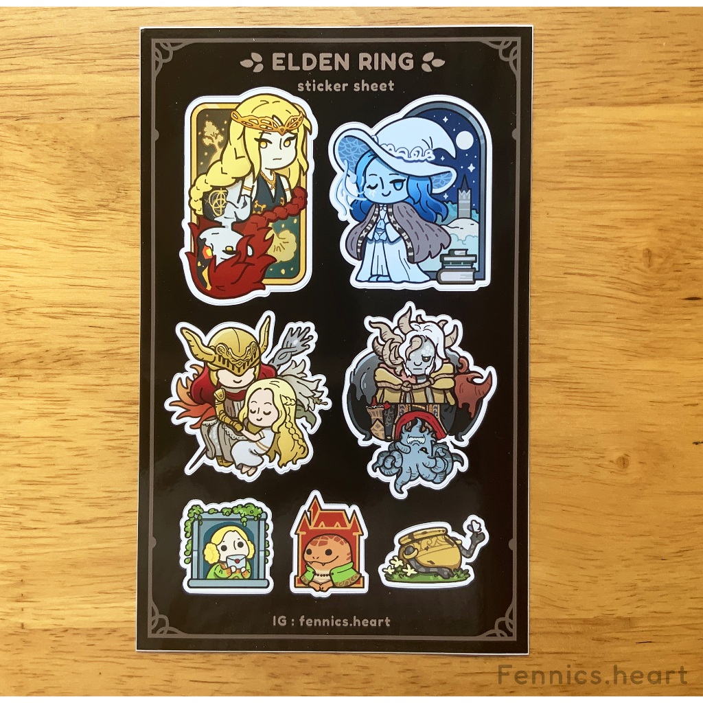 สติกเกอร์ชีทพีวีซี - Elden Ring Fanart  /  PVC Sticker sheet - Elden Ring Fanart
