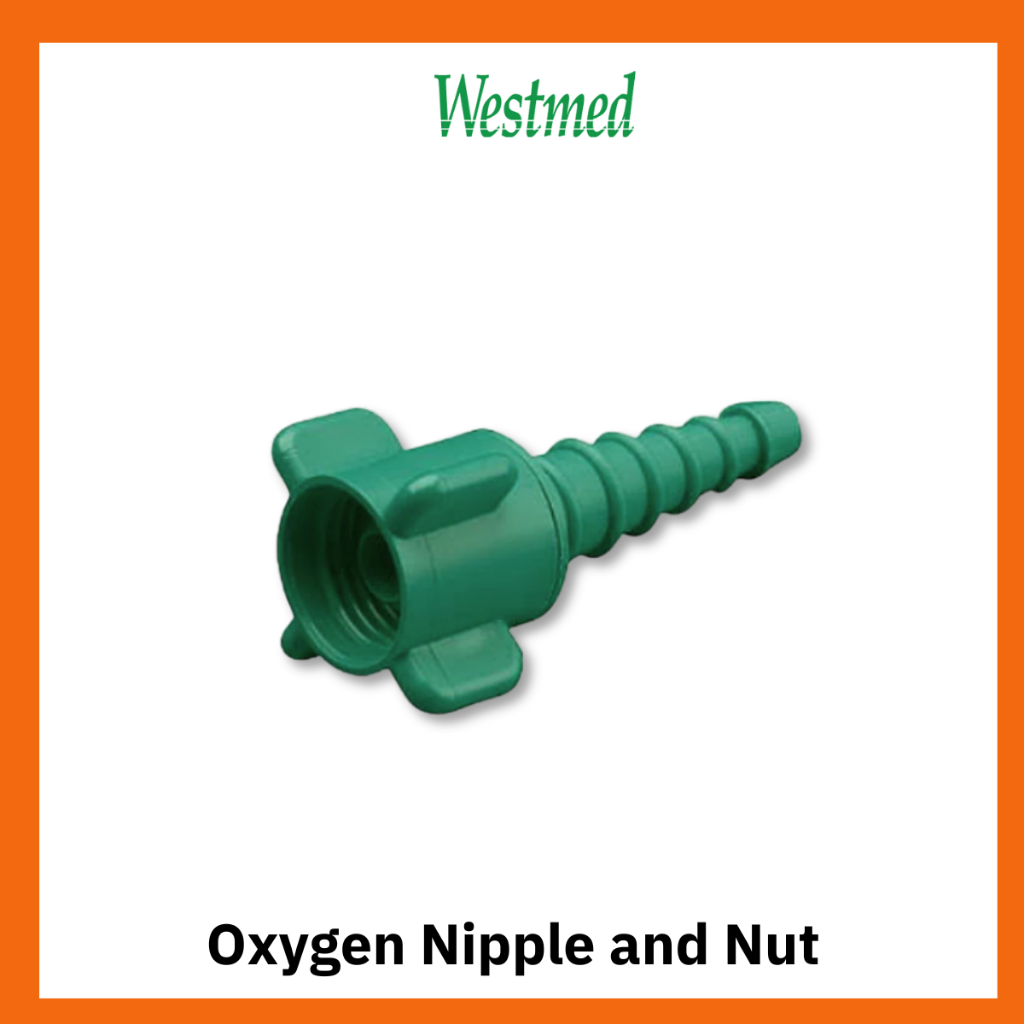 Westmed ข้อต่อเกจ์ออกซิเจน Oxygen Nipple and Nut [W0409] [Green]