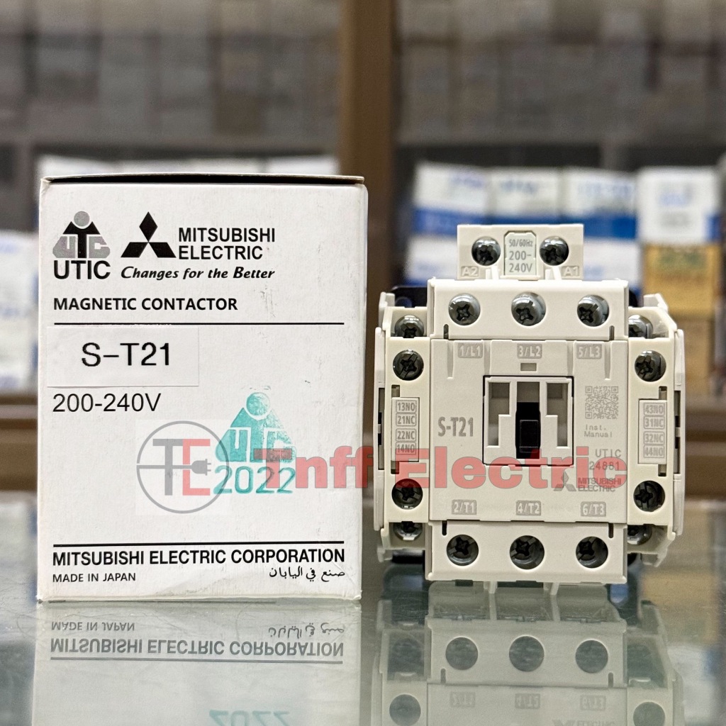Mitsubishi S-T21 (คอยล์ 24V, 48V, 110V, 220V, 380V) แมกเนติก คอนแทคเตอร์ (2NO + 2NC)