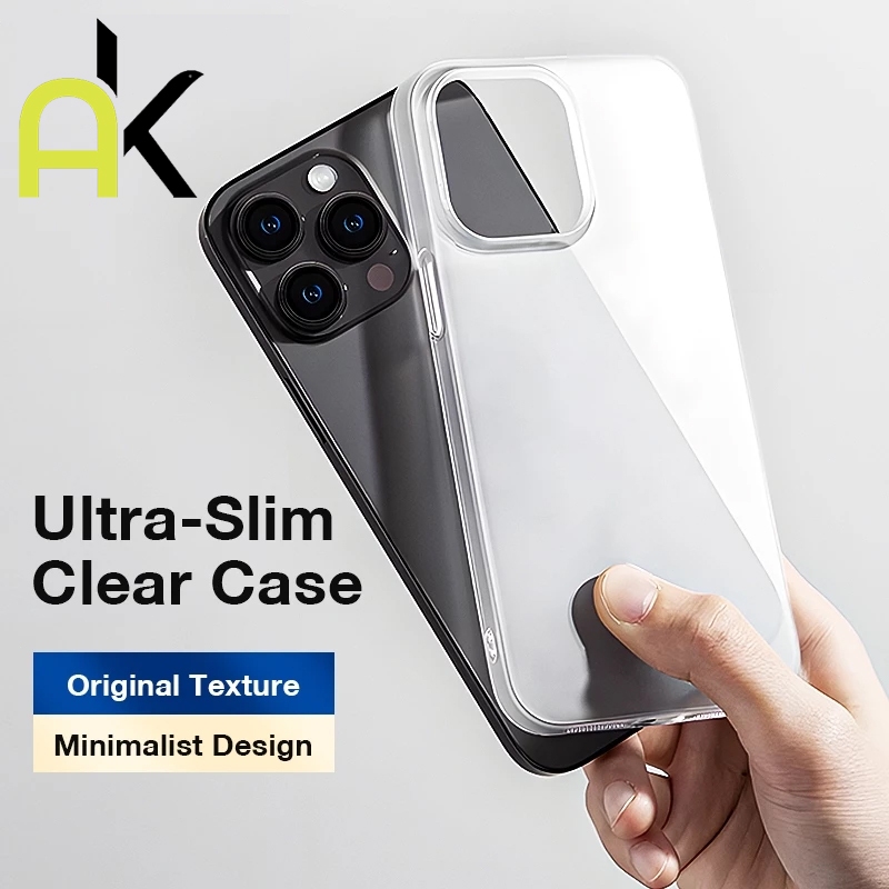 Ultra Slim Crystal Clearเคสโทรศัพท์สําหรับiPhone 11 12 13 14 15 16 Pro Max บางโปร่งใสป้องกันกรณี