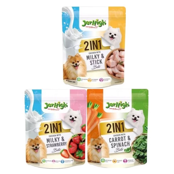 !!New!! JerHigh 2in1 Bite ขนมสุนัขขนาดใหม่ ซอง 225g. สุดคุ้ม*โปรดอ่านรายละเอียดก่อนสั่งซื้อ