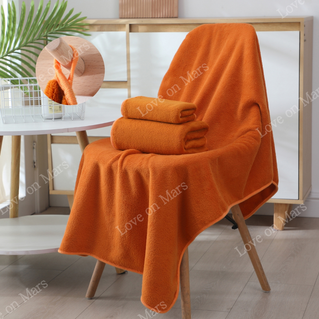 ผ้าเช็ดตัว พระสงฆ์ ผืนใหญ่ ผ้าขนหนูพระ สำหรับถวายพระภิกษุสงฆ์ ขนาด34*74 Cm 70*140 Cm ไม่มีลายสีพระ ผ้าขนหนูขนแกะปะการัง