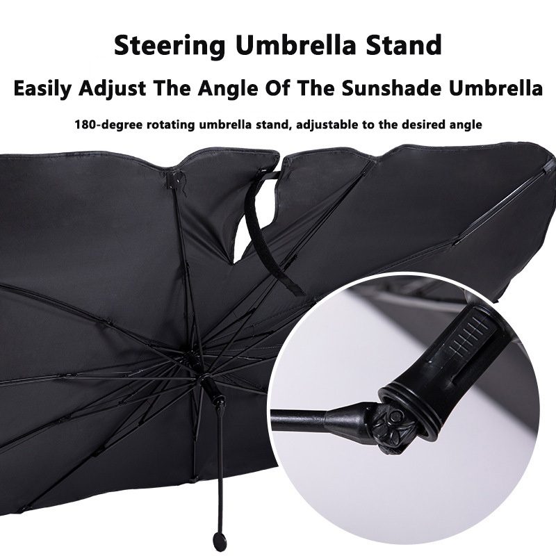 ⚡ประเทศไทย 24 ชั่วโมง⚡ม่านบังแดดรถยนต์ แบบร่ม พับเก็บได้ กันแดด กันร้อน กัน UV แถมกระเป๋าหนัง ใช้งานง่าย ไม่เกะกะ - รูปที่ 3