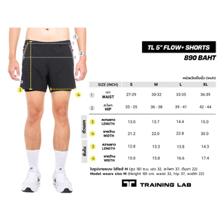 Training Lab Men's 5" Flow+ 2 in 1 Shorts กางเกงวิ่ง น้ำหนักเบา แห้งเร็ว ระบายอากาศดี ยืดหยุ่น ใส่สบาย