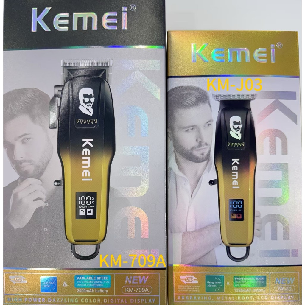 ปัตตาเลียนไร้สาย KM-J03, KM-709A ตัดผมมืออาชีพ พร้อมชุด อุปกรณ์ ของแท้