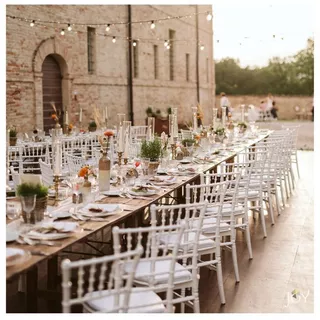 [พร้อมส่ง ราคาถูกสุดๆ] เก้าอี้งานแต่ง พร้อมเบาะ Chiavari ชิวารีมีเบาะ เหล็กพ่นสี หรูหรา ทนทาน WC-01