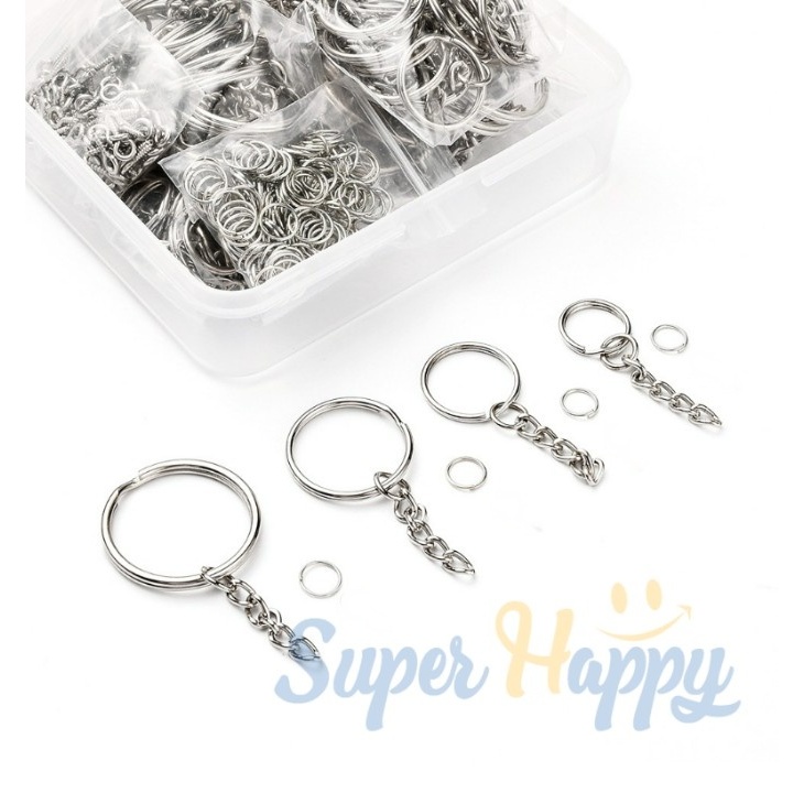 อะไหล่พวงกุญแจ (ห่วง+โซ่)  ห่วง 25 MM อุปกรณ์สำหรับทำพวงกุญแจDIY หรืองานเครื่องประดับ