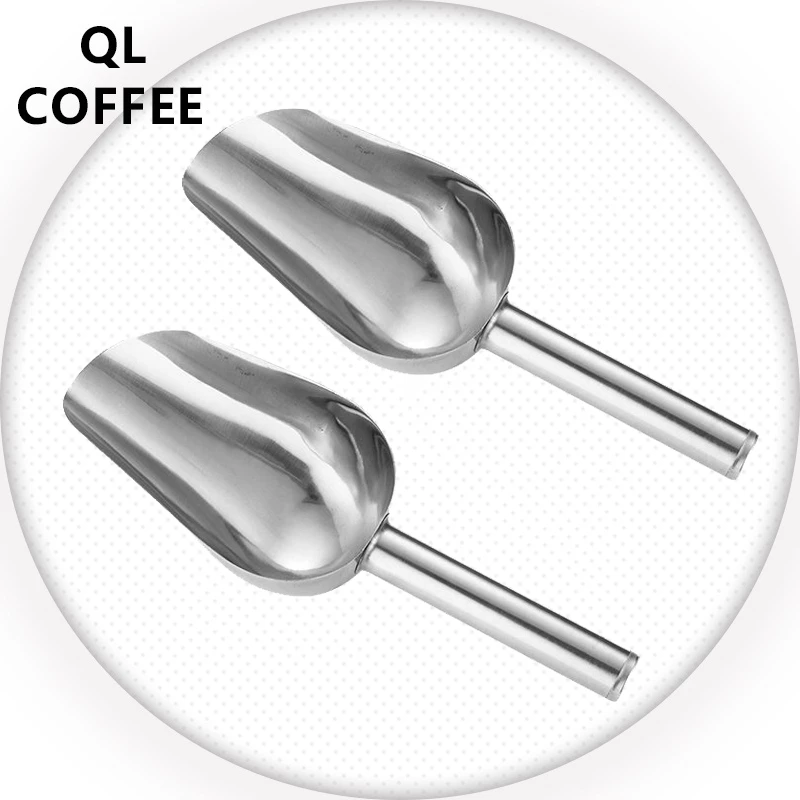 ที่ตักน้ำแข็ง สแตนเลสแท้ 3ขนาดตักง่าย ใส่ตู้เย็นไม่กดขีด QL Coffee