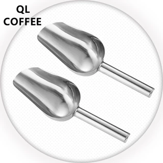 ที่ตักน้ำแข็ง สแตนเลสแท้ 3ขนาดตักง่าย ใส่ตู้เย็นไม่กดขีด QL Coffee