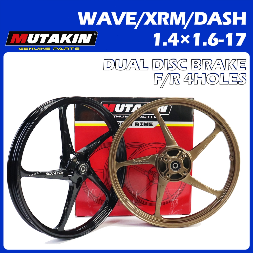 MUTAKIN SP500 ล้อเเม็ก สำหรับรุ่น เวฟ125/110 ดิสก์เบรกคู่ WAVE/XRM /RS125 FI Front/REAR Disc Brake 1.4×1.6-17 4 Holes