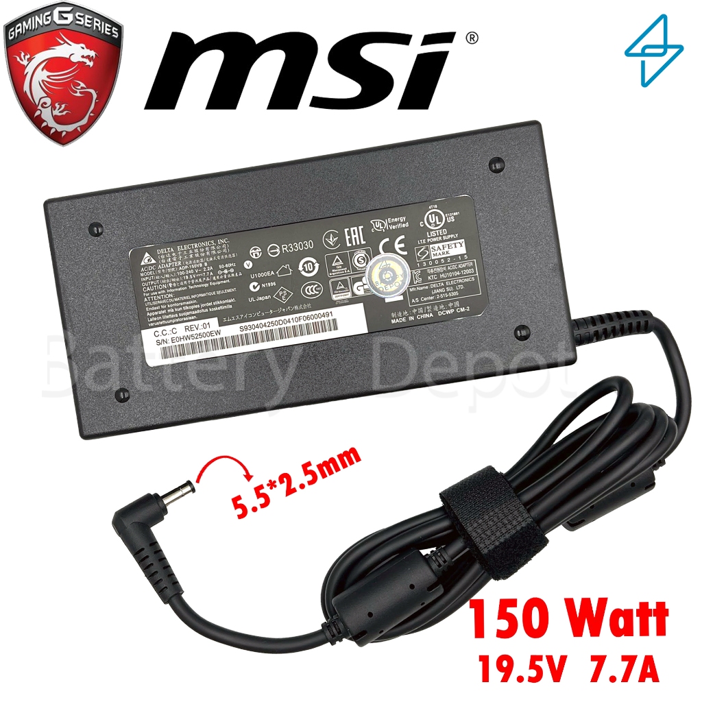 MSI Adapter ของแท้ MSI GF63 Thin 10SCXR / GF63 Thin 9RCX / GF63 Thin 108CSR 6.15A 120W 5.5 GF63 Thin