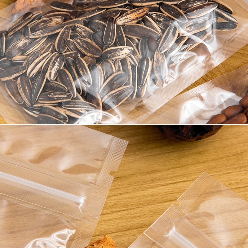 (แพ็ค 100 ใบ) (1/2) ถุงซิปก้นแบน พลาสติกใส #P683 ซองสำหรับบรรจุอาหาร ขนม ยา ถุงบรรจุภัณฑ์ขนาดเล็ก - รูปที่ 4