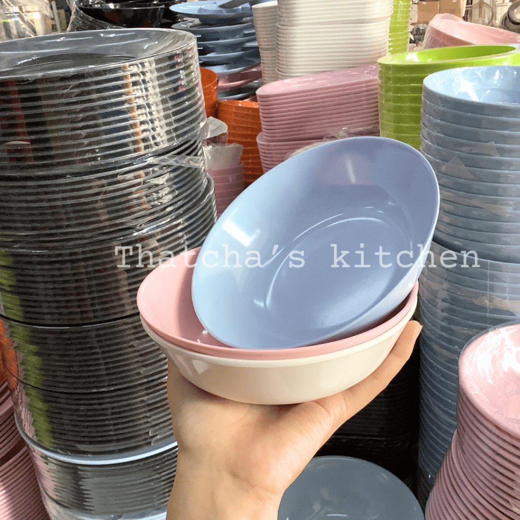 ( Unica ) ชามซุป เนื้อเมลามีน ขนาด 6 นิ้ว สีขาว/สีชมพู/สีฟ้า ( บรรจุ 12 ใบ )