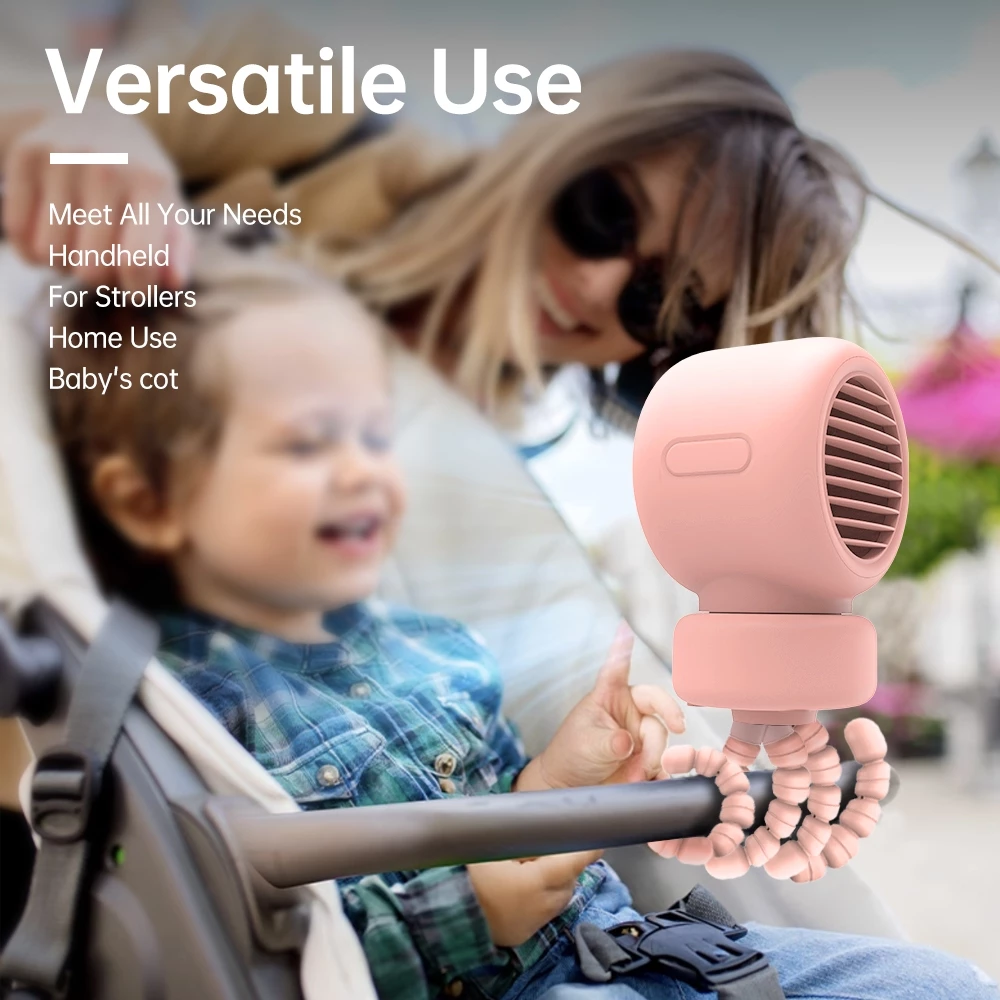 Orashare OCF01PRO พัดลมพกพาสำหรับรถเข็นเด็ก 4000mAh หมุน 360 องศา thumbnail 9