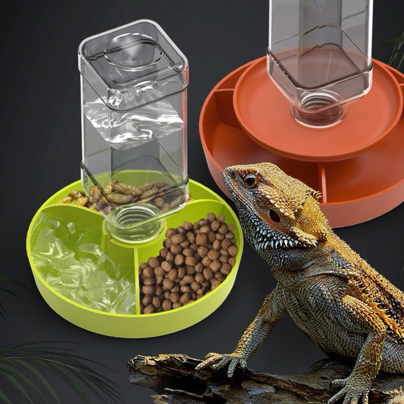ถาดน้ำอัตโนมัติและอาหารสำหรับเต่าบก หรือ กิ้งก่า NW-55 14cm มี3 ส่วน