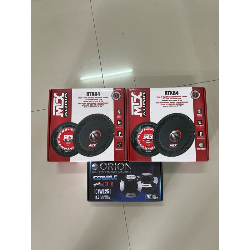 ซื้อแหลมจาน Orion 1คู่ 4295​บาท​ แถม กลาง 8“ MTX 1คู่ ลำโพงแหลมติดรถยนต์