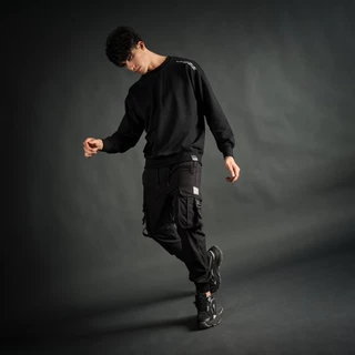 DAVIE JONES [BLK STREET] กางเกงจ็อกเกอร์ผู้ชาย Relax Fit Joggers สีดำ น้ำตาล GP0072