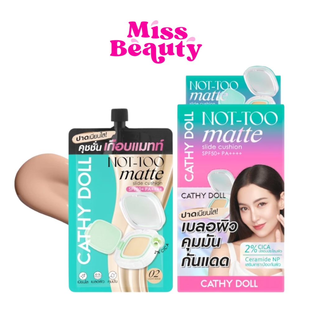 (กล่องx6) Cathy Doll Not - Too Matte Slide Cushion spf50+ pa+++ เคที่ดอลล์ นอตทูแมทท์สไลด์คุชชั่น 6 กรัม