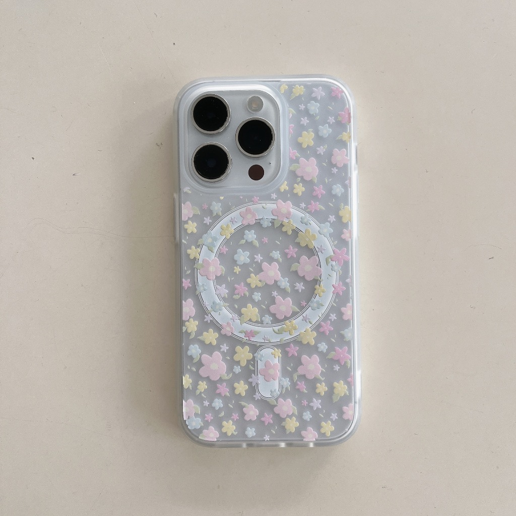 เคสใสขุ่นผีเสื้อ + griptok กระจก งานแม่เหล็ก เคสไอโฟน พร้อมส่ง เคสสำหรับ IPHONE CASE 13-16PROMAX