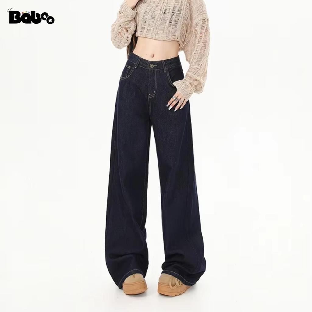 BB N202 กางเกงยีนส์ ขากระบอกใหญ่ ทรง STRAIGHT WIDE สีเข้ม/อ่อน ไซส์ S-XL