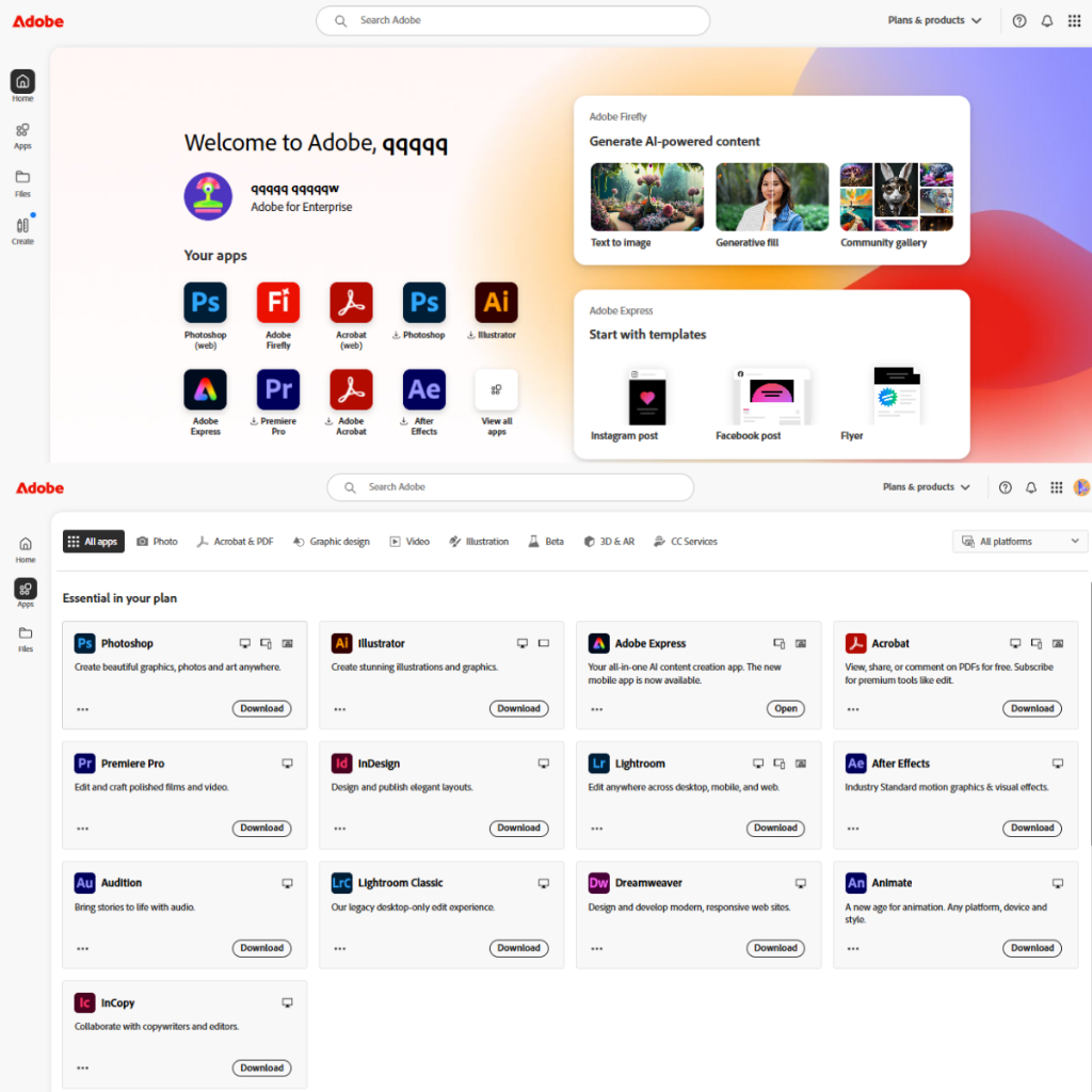 บัญชี Adbe Creative cloudin ps lr pr ai 2 PC Education สำหรับคอมพิวเตอร์สองเครื่อง ใช้ในงานศึกษา