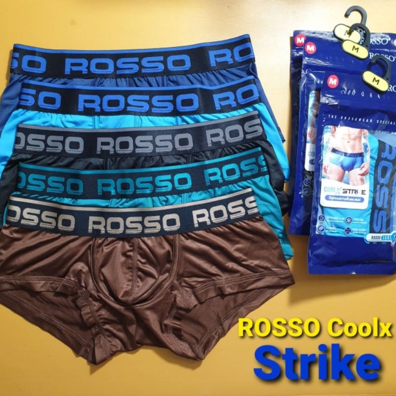Rosso STRIKE (((ของแท้*))) กางเกงในชาย รุ่น Strike  ระบายอากาศได้ดี เย็นสบายตลอดวัน เป้า3D ทรง Yong Trunk (ไม่เปิดเป้า)_