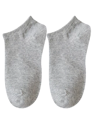 Basic Foot Socks Plain Color Ankle Cotton Socks, Solid Color Black White and Grey for Men and WomenBasic Foot Socks Plai