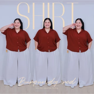 [ ส่งฟรี 🔥 ] A285 เสื้อเชิ้ตแขนสั้น เสื้อเชิ้ตไซส์ใหญ่ เสื้อเชิ้ตคนอ้วน ผ้าสลาฟเกาหลี สาวอวบ หน้าผ้า 64" พลัสไซส์